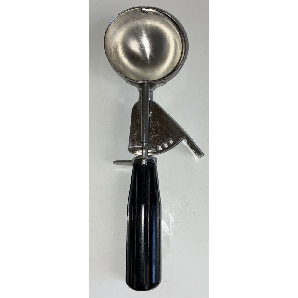 Williamson Ice Cream‎ Scoop Black Star Handle USA Stainless Steel Vintage